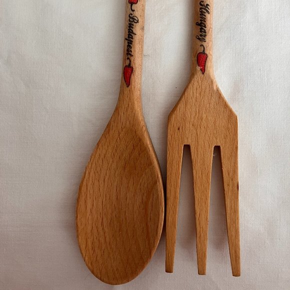 Kitsch Wooden Spoon and Fork - Budapest Characters - Never Been Used - Picture 6 of 9